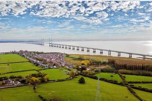 Image depicts the countryside local to Elderwood Parc and Prince of Wales bridge